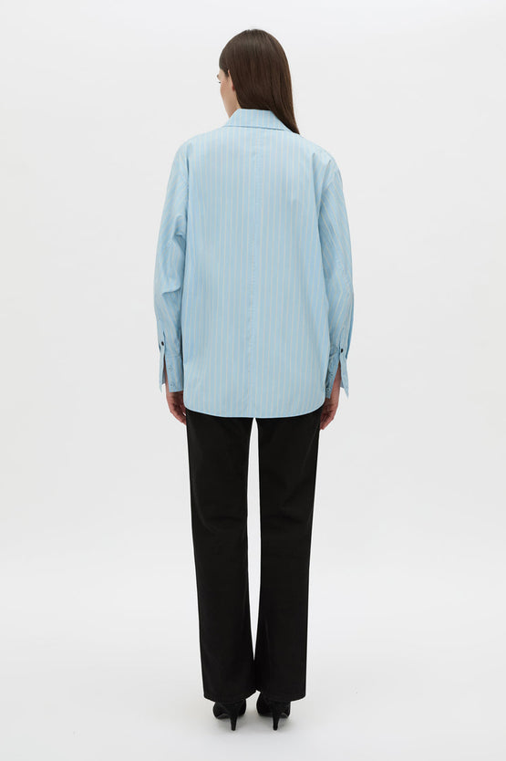 Camilla and Marc Jenie Stripe Shirt - Baby Blue Stripe