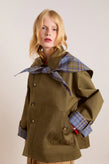 Damson Madder Reversible Jerry Crop Trench Coat - Olive