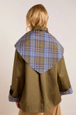 Damson Madder Reversible Jerry Crop Trench Coat - Olive