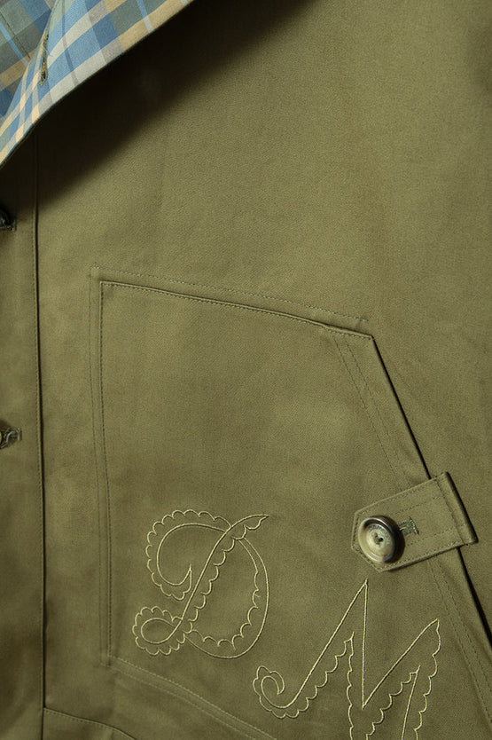Damson Madder Jerry Crop Trench Coat - Olive
