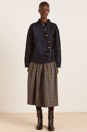Damson Madder Josie Midi Skirt - Check