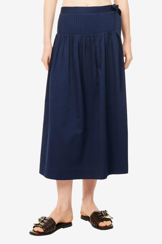 Damson Madder Josie Midi Skirt - Navy
