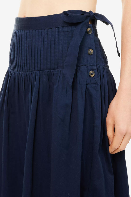 Damson Madder Josie Midi Skirt - Navy