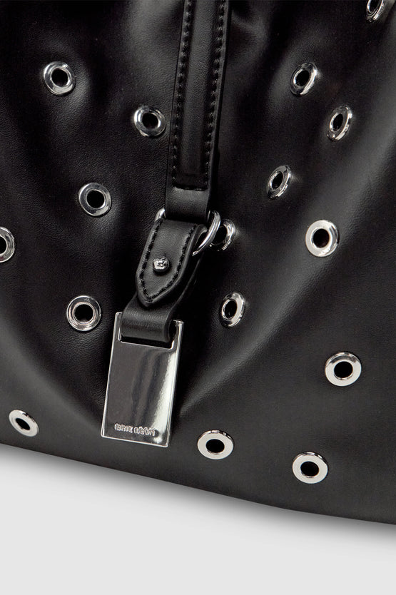 Brie Leon Josie Eyelet Bucket Bag - Black