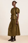 Damson Madder Josie Midi Skirt - Olive