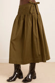 Damson Madder Josie Midi Skirt - Olive