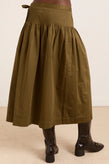 Damson Madder Josie Midi Skirt - Olive
