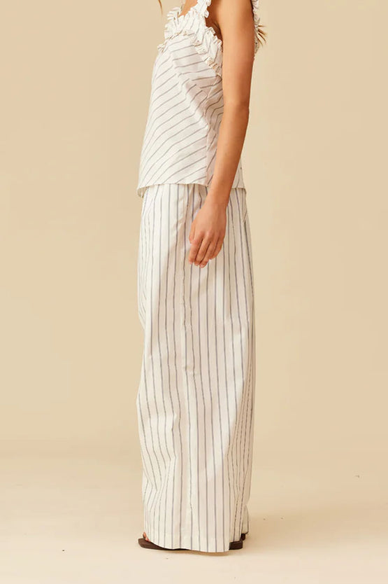 Ruby Keanu Pant - Navy Cream Stripe