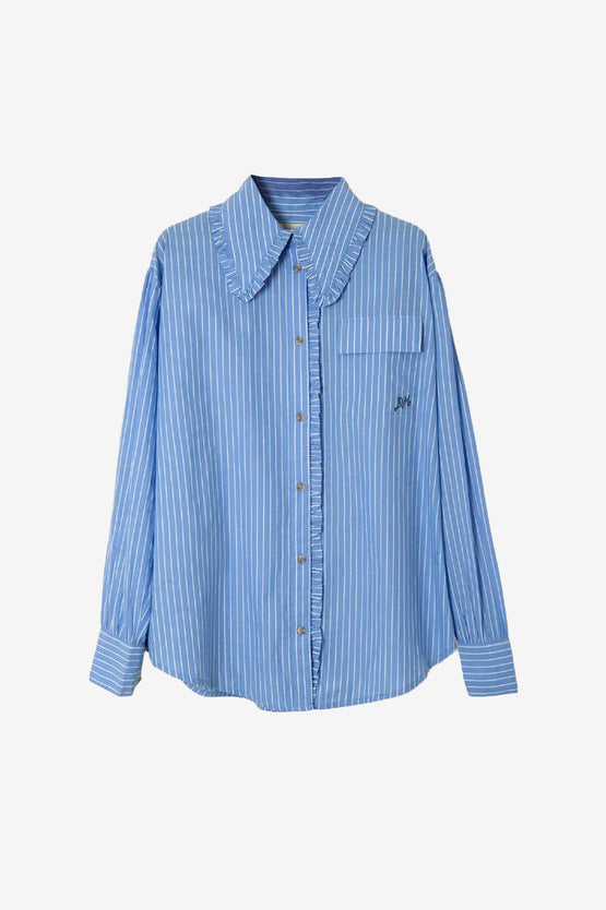 Damson Madder Kendall Ruffle Shirt - Blue