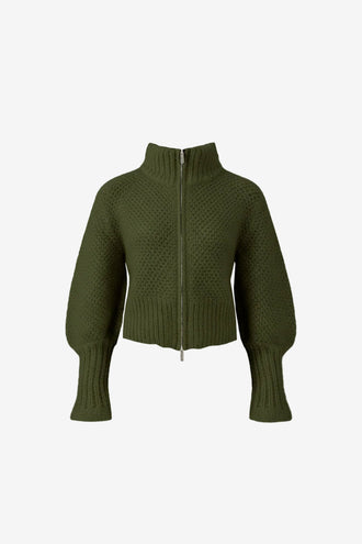 Ruby Matilda Zip Cardigan - Khaki