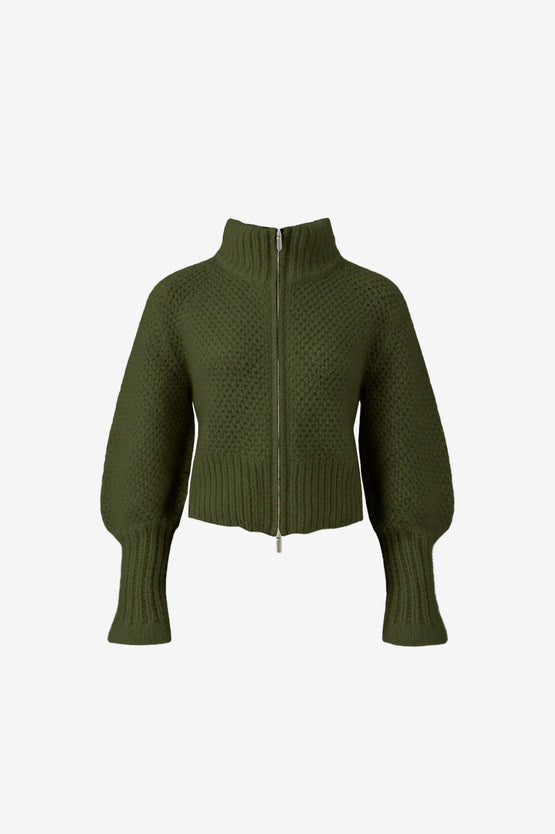 Ruby Matilda Zip Cardigan - Khaki