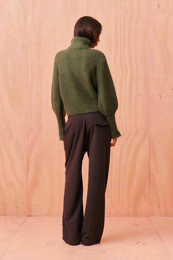 Ruby Matilda Zip Cardigan - Khaki