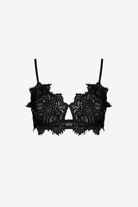Liam Isabella Mid Support Lace Bra - Black