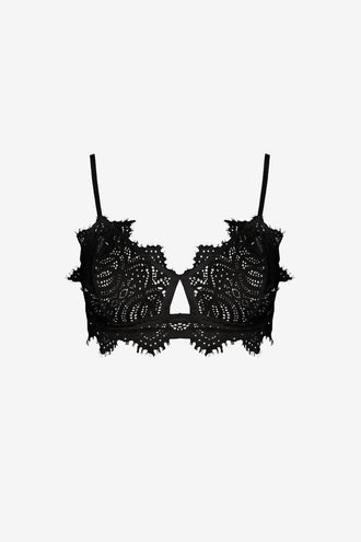 Liam Isabella Mid Support Lace Bra - Black