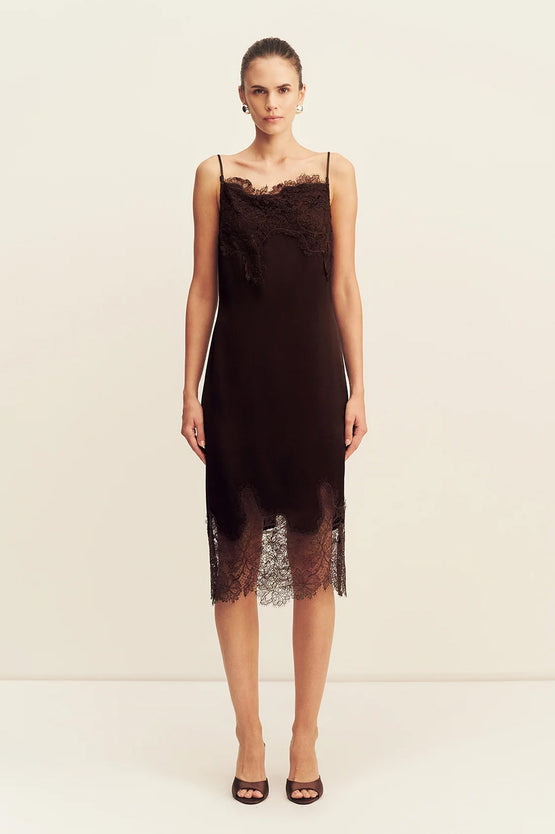 Shona Joy Lucia Lace Midi - Espresso