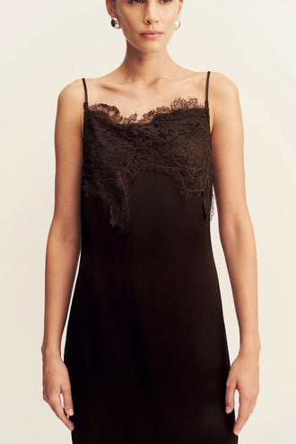 Shona Joy Lucia Lace Midi - Espresso