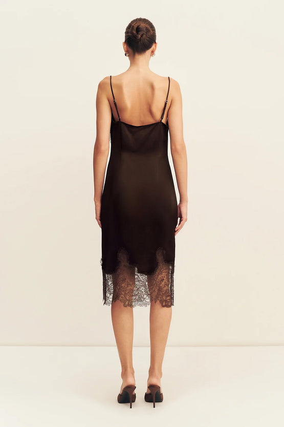 Shona Joy Lucia Lace Midi - Espresso