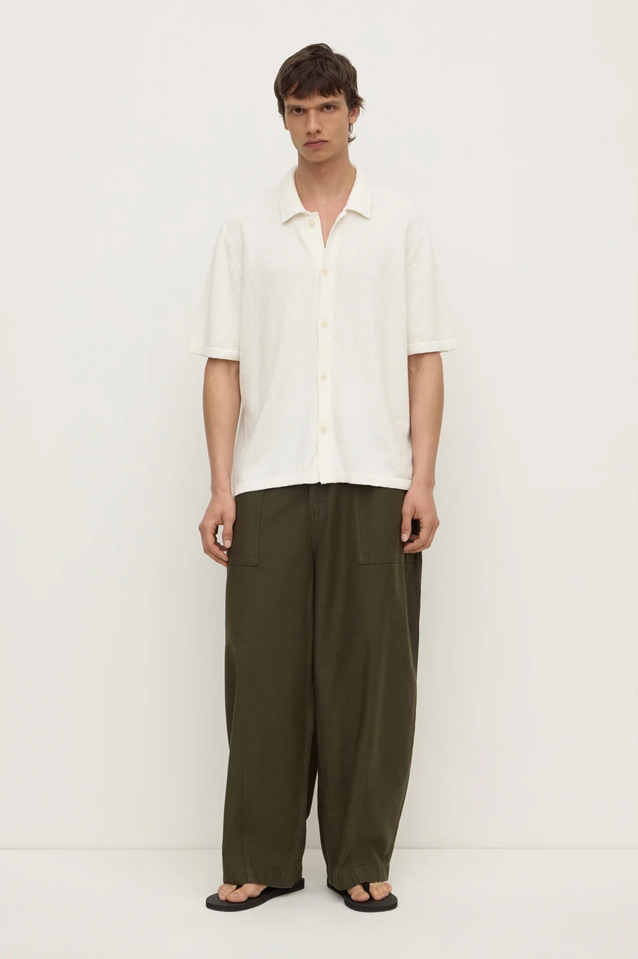 Assembly Lance Boucle Knit SS Shirt - Cream