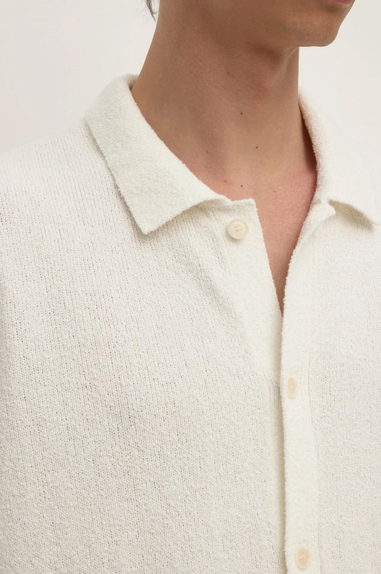 Assembly Lance Boucle Knit SS Shirt - Cream