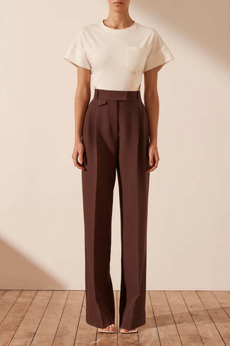 Shona Joy Irena High Waisted Tailored Pant - Cocoa