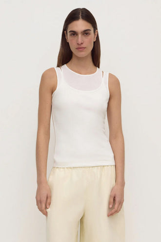 Assembly Mika Jersey Layered Tank - White