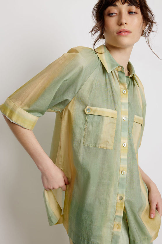 Sunset Lover Foliage Shirt - Leaf Green