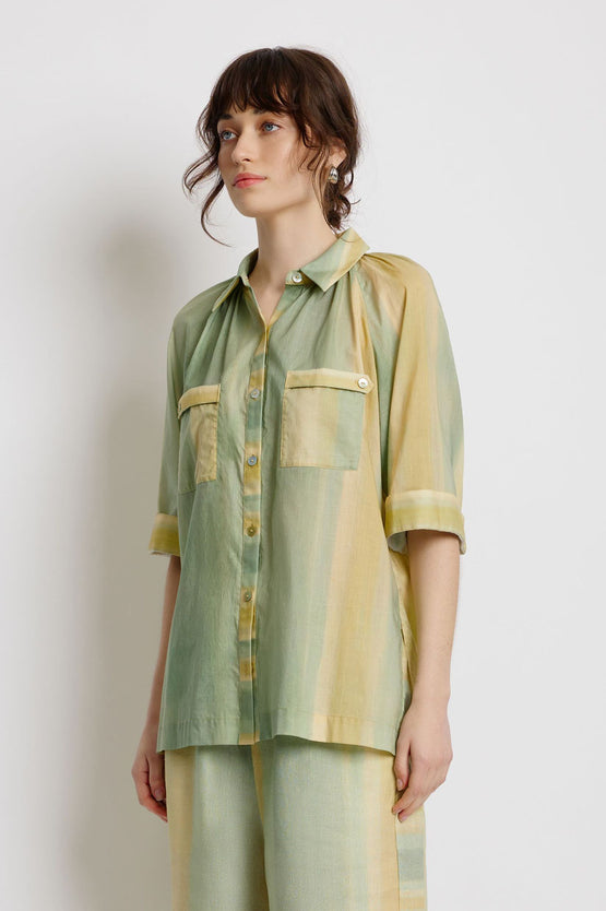 Sunset Lover Foliage Shirt - Leaf Green