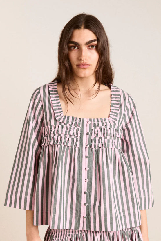 Damson Madder Leilani Blouse - Garden Stripe