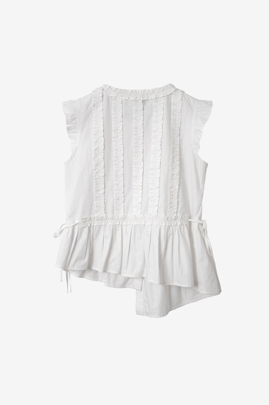 Damson Madder Leighton Ruffle Blouse - White