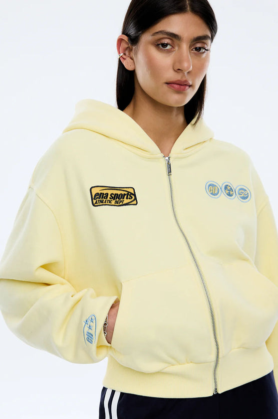 Ena Pelly Sports Zip Through Hood - Lemon