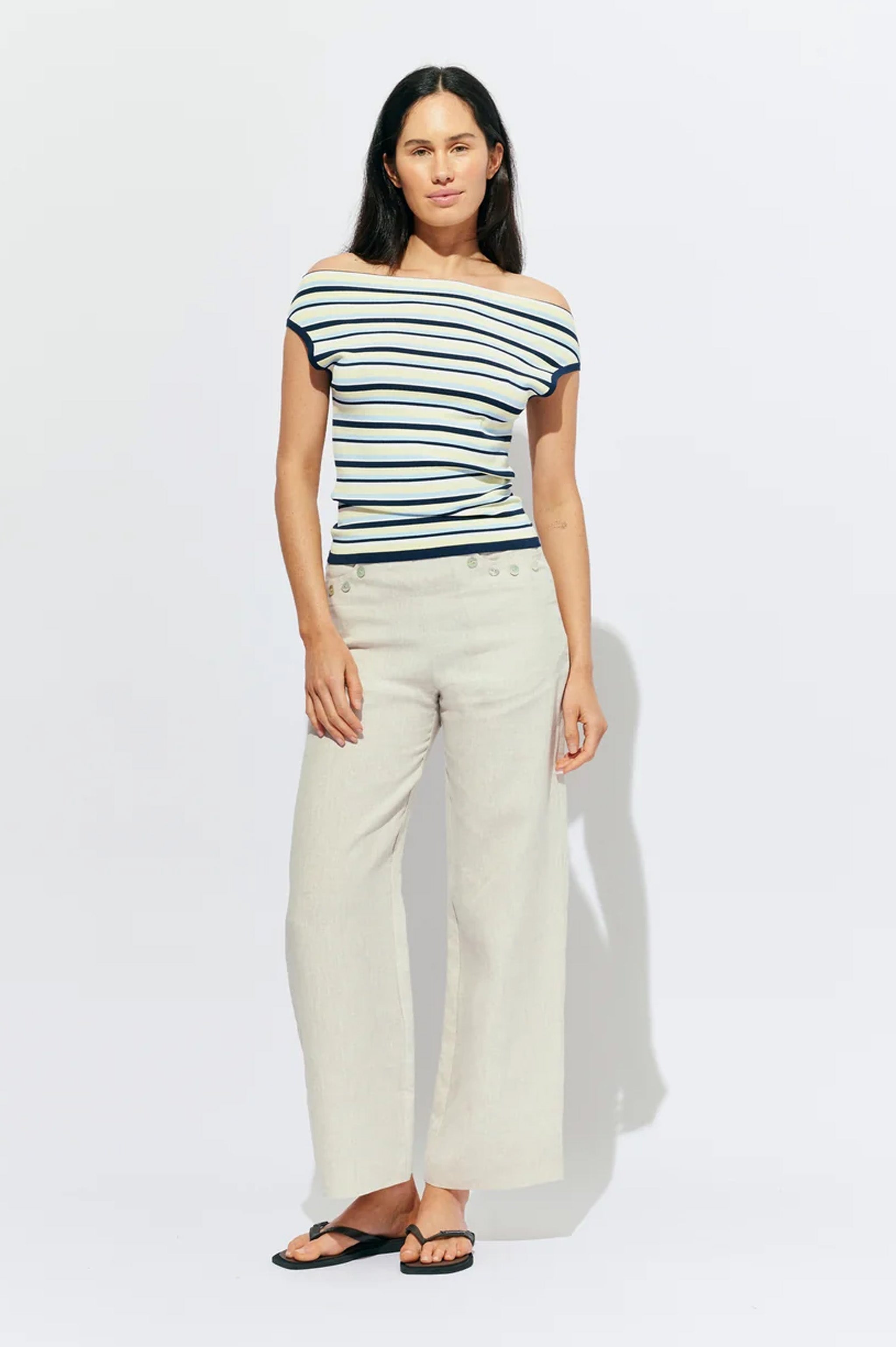 Ruby Emma Knit Top - Lemon Navy