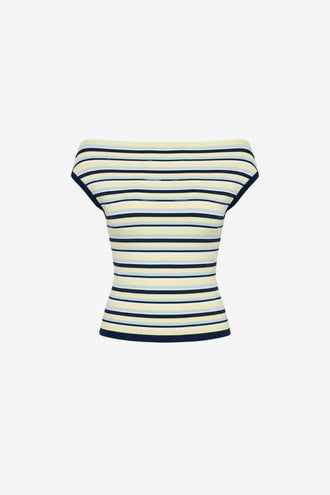 Ruby Emma Knit Top - Lemon Navy