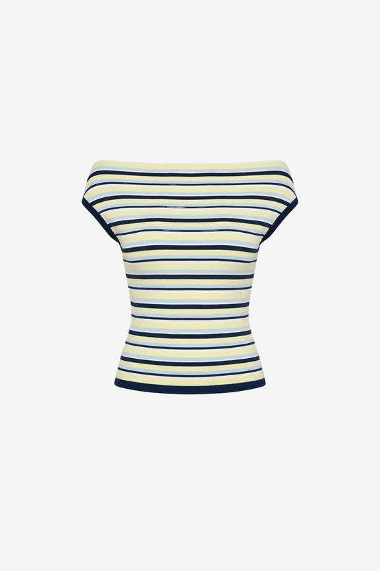 Ruby Emma Knit Top - Lemon Navy
