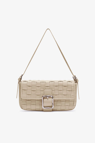 Brie Leon Lena Woven Baguette Bag - Soft Ecru