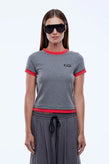 Ena Pelly Lenny T-Shirt - Charcoal/Red