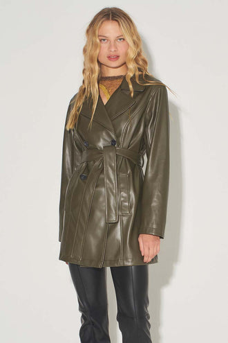 Hansen & Gretel Lenny Leather Jacket - Moss