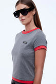 Ena Pelly Lenny T-Shirt - Charcoal/Red