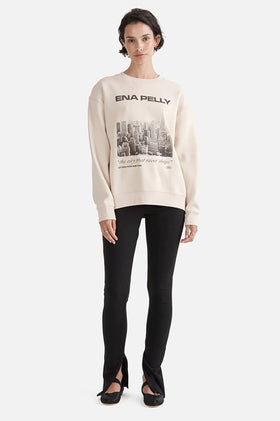 Ena Pelly Letters NY Sweater - Parchment