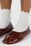 Baggu Lettuce Edge Sock Set Of 2 - White