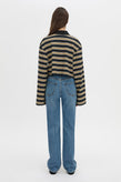 Camilla and Marc Liat Crop Polo - Black Stripe