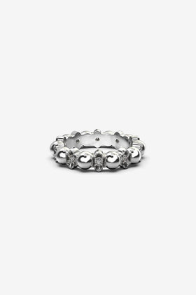 Stolen Girlfriends Club Darkness & Light Ball Chain Ring - Silver Topaz