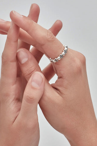 Stolen Girlfriends Club Darkness & Light Ball Chain Ring - Silver Topaz