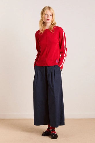 Damson Madder Lilah Stripe LS Top - Red
