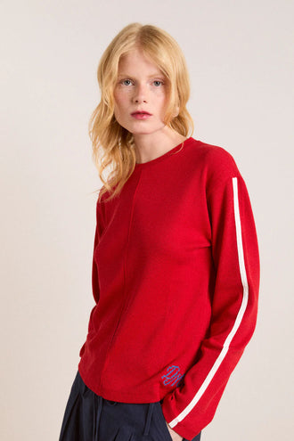 Damson Madder Lilah Stripe LS Top - Red