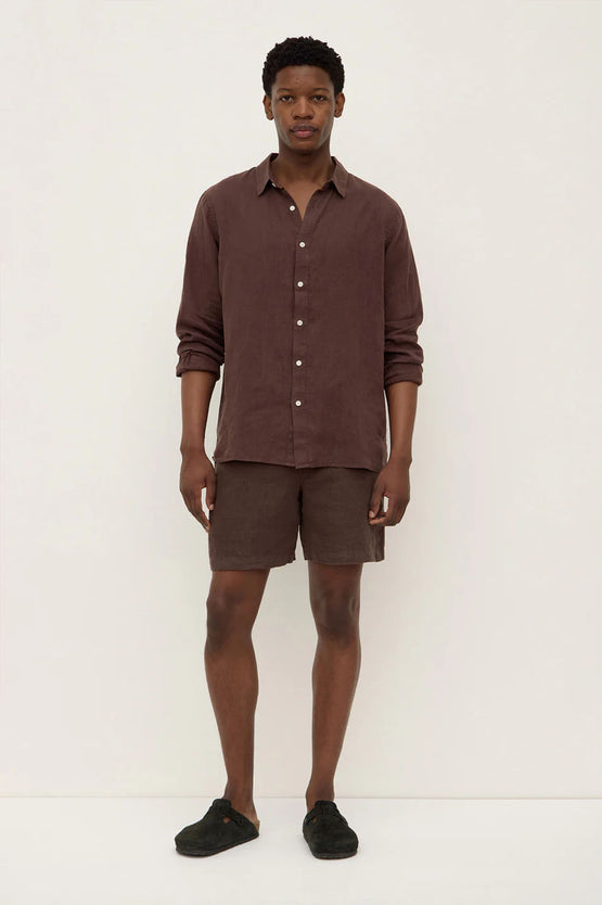 Assembly Everyday Linen LS Shirt - Ganache