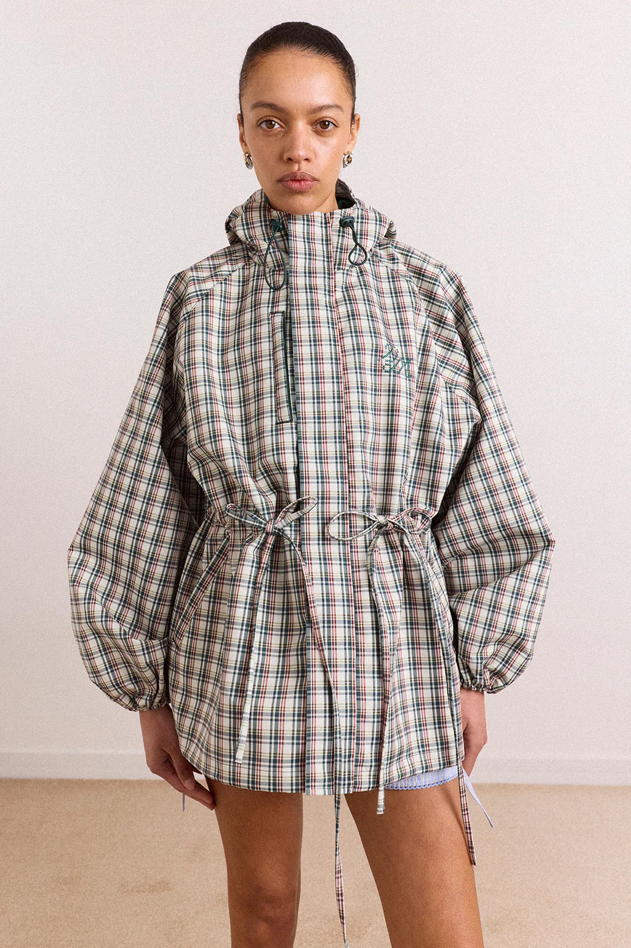 Damson Madder Liu Raincoat - Elderberry Check