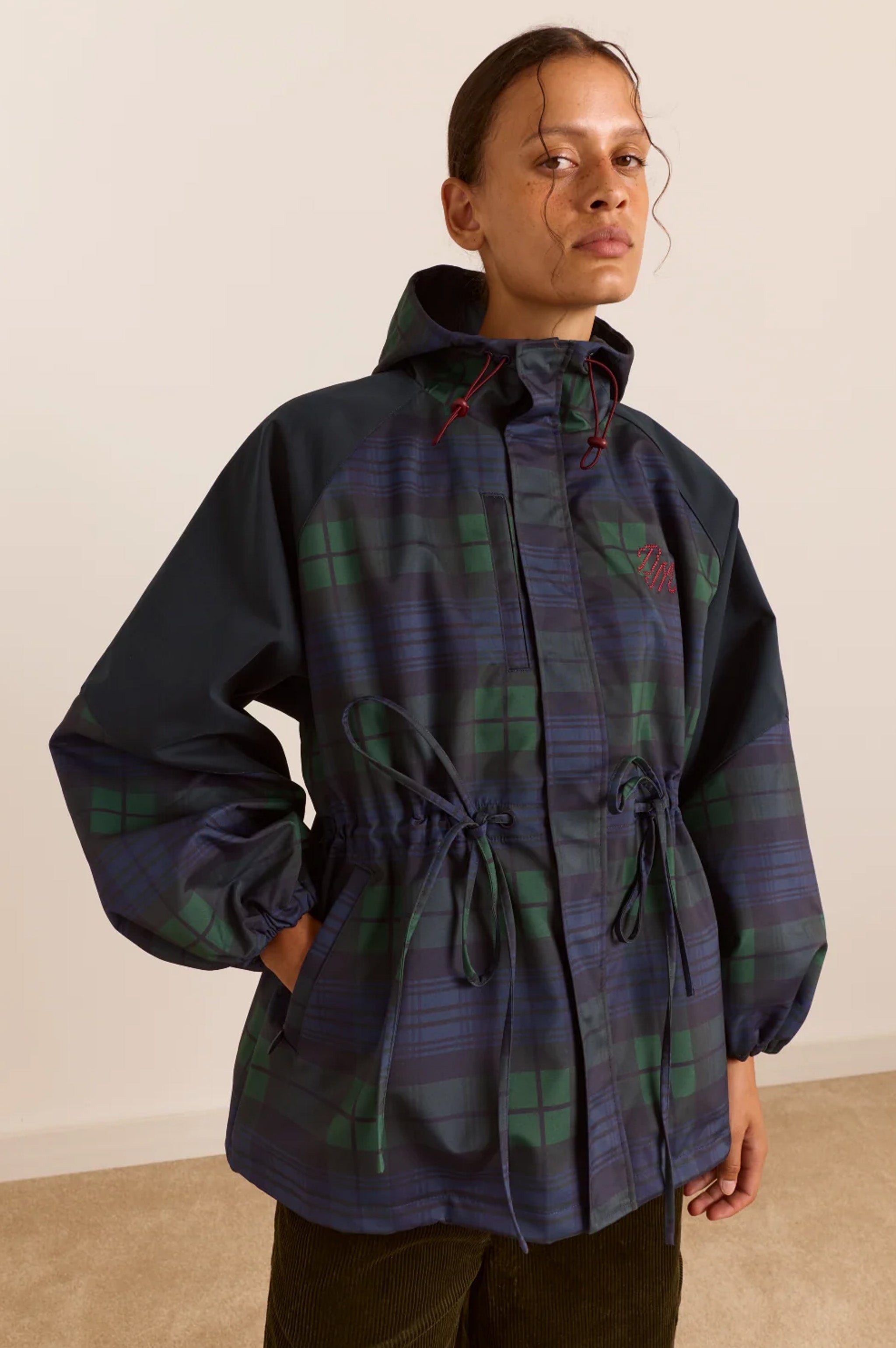 Damson Madder Liu Raincoat - Navy Check