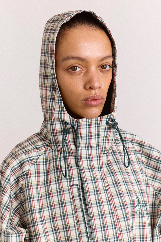 Damson Madder Liu Raincoat - Elderberry Check