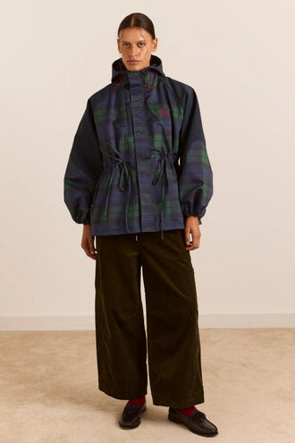 Damson Madder Liu Raincoat - Navy Check