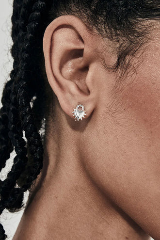 Stolen Girlfriends Club Love Locket Stud Earrings - Silver